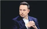  ?? REUTERS ?? Musk once expressed concern about Starlink offering service in countries using a technology that links satellites together.