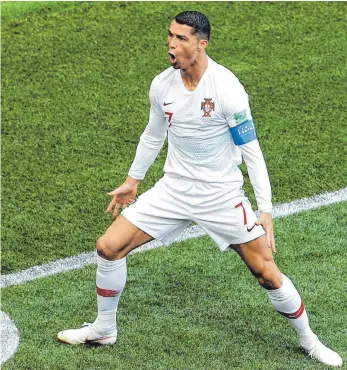  ?? FOTO: AFP ?? Wer hat’s gemacht? Ich hab’s gemacht! Cristiano Ronaldo nach seinem Treffer zum 1: 0.