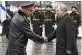  ?? ALEXANDER KAZAKOV/SPUTNIK ?? Russian President Vladimir Putin (right) shakes hands with Russian Defense Minister Sergei Shoigu in Moscow on Friday.