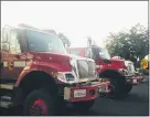  ?? JUSTINE FREDERIKSE­N — UKIAH DAILY JOURNAL ?? Several fire engines were parked at the Super 8on South Orchard Avenue Friday night. Mendocino County Health Officer Andy Coren said the visiting crews are following “very impressive” protocols regarding COVID-19.