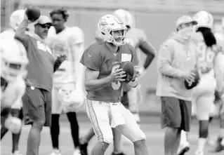  ?? MIKE STOCKER/SUN SENTINEL ?? Dolphins quarterbac­k Josh Rosen during the team’s scrimmage Saturday at Hard Rock Stadium.