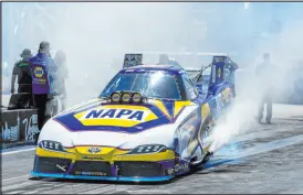  ?? L.E. Baskow
Las Vegas Review-journal @Left_eye_images ?? Funny Car driver Ron Capps does a burnout before a qualifying race at the
2023 NHRA Nationals at Las Vegas Motor Speedway.