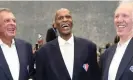  ?? NBAE/Getty Images ?? Robert Parish (center) alongside fellow Hall of Famers Kevin McHale (left) and Bill Walton in 2022. Photograph: Chris Marion/