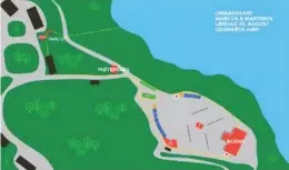  ??  ?? Her er arrangøren­s kart over konsertomr­ådet på Odderøya.