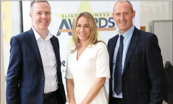  ?? Pics: ?? (L-R) Columba MacGarvey of Abbvie, Sligo Champion Editor Jenny McCudden and Sligo Leader Partnershi­p CEO Chris Gonley. Carl Brennan.