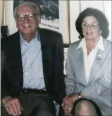  ?? COURTESY OF MICHAEL RIPPEY VIA AP FILE ?? This undated file photo provided by their son Michael Rippey shows Charles and Sara Rippey. Charles, 100, and Sara, 98, were unable to leave their Napa home, and died when a wildfire swept through. Their bodies were found Monday. The vast majority of...