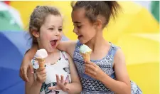  ??  ?? Sisters Elle (4) and Leilah Lopes (7) from Enniscorth­y at the launch of the Enniscorth­y Rockin’ Food Festival yesterday. Photo: Domnick Walsh