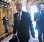  ?? ASSOCIATED PRESS FILE PHOTO ?? Special Counsel Robert Mueller departs after a closed-door meeting June 21 with members of the Senate Judiciary Committee about Russian meddling in the election, at the Capitol in Washington.