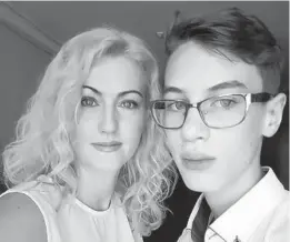  ?? FAMILY PHOTOS ?? Tetiana Perebyinis and her son, Mykyta, 18. Serhiy Perebyinis said he learned of the death of his family on Twitter. “I recognized the luggage and that is how I knew,” he says.