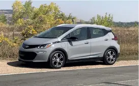  ??  ?? The Chevy Bolt will be among all-electrics at September’s Denver Auto Show. (Bud Wells photo)