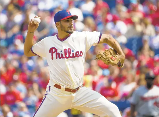  ?? MITCHELL LEFF/GETTY ?? Phillies pitcher Zach Eflin picked up another win on Sunday.