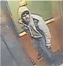  ??  ?? A CCTV image of the man police would like to speak to.