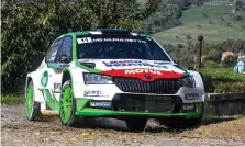  ?? ?? La Skoda Fabia di Andrea Carella completa il podio veronese