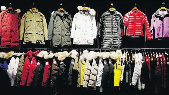  ?? GALIT RODAN/BLOOMBERG ?? Canada Goose, which plans to open a Hong Kong flagship outlet in October followed by a store in Beijing the following month, began selling its coats and outdoor apparel in China five years ago at retailers and now sees potential to scale up the...
