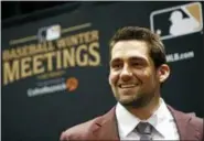  ?? JOHN LOCHER — THE ASSOCIATED PRESS ?? Boston pitcher Nathan Eovaldi attends the MLB winter meetings, Dec. 10 in Las Vegas.