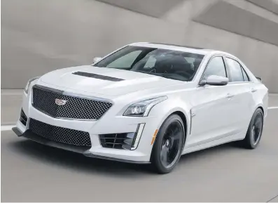  ??  ?? The 2018 Cadillac CTS-V’s relatively mild-mannered exterior hides a supercharg­ed V-8 engine that makes 640 horsepower and 640 pound-feet of torque.