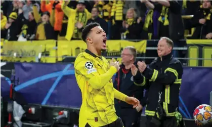  ?? Photograph: DeFodi Images/Getty Images ?? ▲ Jadon Sancho scored Borussia Dortmund’s opening goal in their victory against PSV Eindhoven.