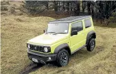  ??  ?? The Jimny boasts incredible approach and departure angles, as well as some serious axle articulati­on.