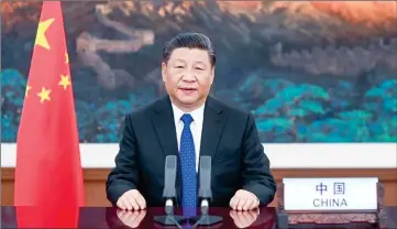  ??  ?? Chinese President Xi Jinping delivers a speech at the opening of the 73rd World Health Assembly via video link in Beijing, capital of China, May 18, 2020.