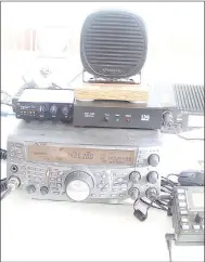 ?? Keith Bryant/The Weekly Vista ?? Radio equipment was spread across the table when the Bella Vista Radio Club worked with Boy Scouts for the 2017 Jamboree on the Air.