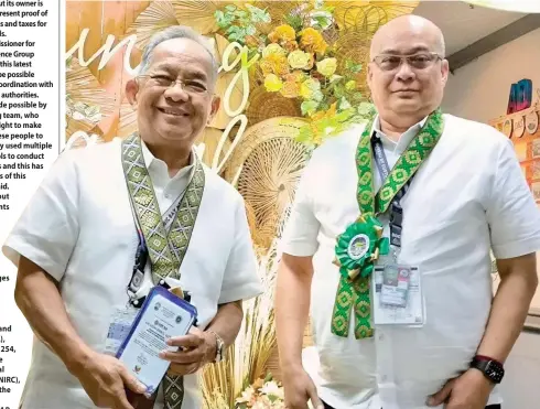  ?? PHOTO BY MAHATMA RANDY DATU ?? n Subic Bay Metropolit­an Authority chairman and administra­tor Eduardo Aliño (left) and district collector Ciriaco Ugay at the awarding ceremony for Bureau of Customs-Port of Subic personnel on Monday, Jan. 29, 2024.