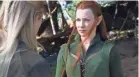  ?? MARK POKORNY/WARNER BROS. ?? Director Peter Jackson enticed Lilly back onscreen for his “Hobbit” films, as elf Tauriel.