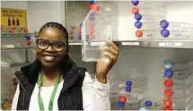  ?? PICTURE: ENGELA DUVENAGE ?? CONDUCTING RESEARCH: Dr Nomakholwa Stokwe studies nematodes to control the pests in apple orchards.