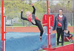  ?? JENNIFER VARDY LITTLE ?? Macy Chiasson with Coldbrook School competes in the high jump.