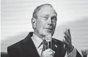  ?? ERIC RISBERG/AP ?? Since entering the presidenti­al race in November, Michael Bloomberg has spent about $200 million on advertisin­g.