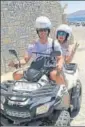  ??  ?? Quad biking in Mykonos