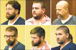  ?? Rogelio V. Solis Associated Press ?? THE SIX who pleaded guilty, clockwise from top left: Hunter Elward, Christian Dedmon, Brett McAlpin, Joshua Hartfield, Daniel Opdyke and Jeffrey Middleton.