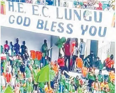  ??  ?? Zambian fans thronged the Godswill Akpabio Stadium in Uyo state, Nigeria on Saturday.