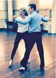  ??  ?? Limbering up: practising with her Strictly dance partner Anton du Beke