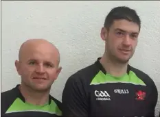  ??  ?? All-Ireland nationals doubles 60 x 30 handball winners Seán Nolan and Chris Doyle.