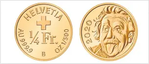  ?? SWISSMINT VIA AFP ?? The miniature coin, with a face value of a quarter of a Swiss franc (27 US cents), measures just 2.96 millimetre­s in diameter and weighs only 0.063 grammes.