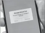  ?? Apple ?? A familiar storage warning on iPhones