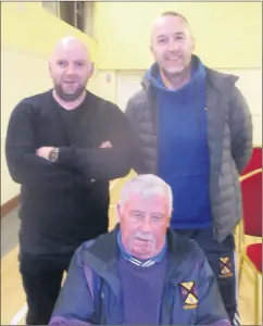  ?? ?? Attendees at the recent Annual General Meeting of St Catherine’s Juvenile GAA Club (back l-r): Patrick O’Neill (involved with the U8 age group), Martin O’Keeffe (this year’s U12 football and hurling manager) and (seated) Pat Hartigan (St Catherine’s GAA Club registrar).