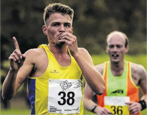  ??  ?? GLORY LEG: Andrew Butchart finishes first to give Central another national cross-country relay title