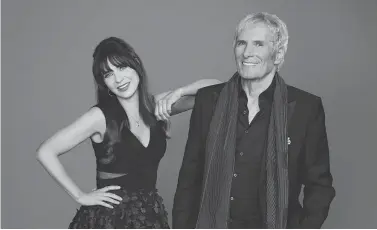  ??  ?? Zooey Deschanel and Michael Bolton host “The Celebrity Dating Game”