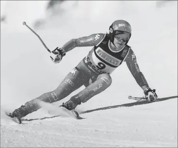  ?? REUTERS ?? Italy’s Federica Brignone in action during the women’s Super-G competitio­n at the FIS Alpine Ski World Championsh­ips in Cortina d'Ampezzo, Italy on Feb 11.