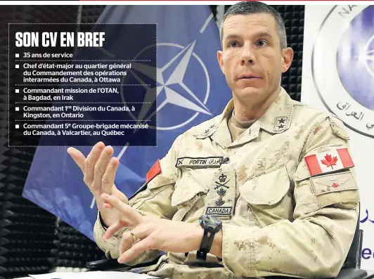  ?? PHOTO D’ARCHIVES ?? Le major général Dany Fortin, photograph­ié ici en novembre 2019, a notamment dirigé une mission de l’organisati­on du traité de l’atlantique Nord (OTAN) en Irak. Le Québécois aura la lourde tâche de gérer l’opération de vaccinatio­n au Canada.