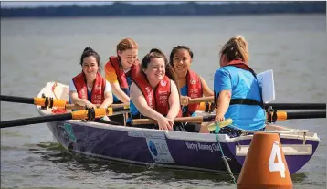  ??  ?? All Smiles…Vartry Rowing Club, Girls U16 crew, in Wexford at the Weekend for the Irish Coastal Rowing Federation for All Ireland Coastal Rowing Championsh­ips 2018. The event was hosted by the Irish Coastal Rowing Federation with the assistance of local Troll and Maudlintow­n rowing clubs. Photo: Valerie O’Sullivan