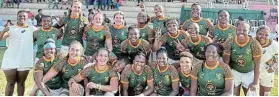  ?? Picture: TWITTER/SPRINGBOK WOMEN ?? LOOKING UP: The Springbok Women celebrate their 48-0 win over Kenya at the Rugby Africa Women's Cup tournament in Madagascar on Wednesday