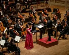  ?? Edward DeArmitt/Pittsburgh Symphony Orchestra ?? Violinist Baiba Skride performs with the Pittsburgh Symphony Orchestra in February in Heinz Hall.