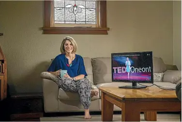  ?? WARWICK SMITH/STUFF ?? Relaxed at home in Palmerston North, health and fitness consultant Lauren Parsons still can’t believe she gave her own TED Talk.
