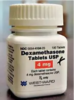  ??  ?? An Oxford University study has found that steroids like Dexamethas­one, when used in a dose of 6 ml gm in the second week can decrease the need for ventilator support