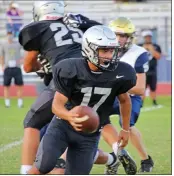  ?? PHOTOS BY CODY GRAVES/THREE RIVERS EDITION ?? Riverview junior quarterbac­k Israel Gameros finds some room to run during a scrimmage against Southside Batesville on Aug. 18.