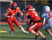  ??  ?? Chico’s Saxson Farkas (2) looks for running room Friday against Las Plumas in Chico.