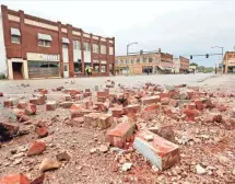  ?? JIM BECKEL, AP ?? An earthquake last month caused damage to multiple buildings in Cushing, Okla., and some residents are suing.