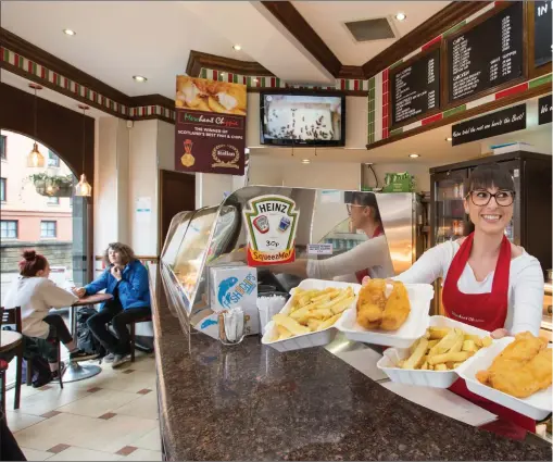  ??  ?? The Merchant Chippy is cosy, with a small sit-down chippy vibe – but price is its big selling point